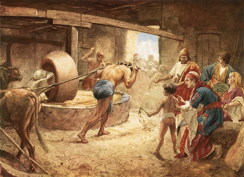 Sansone che macina in prigione a Gaza da William Brassey Hole