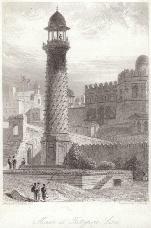 Minar a Futtypore Sicri da William Daniell