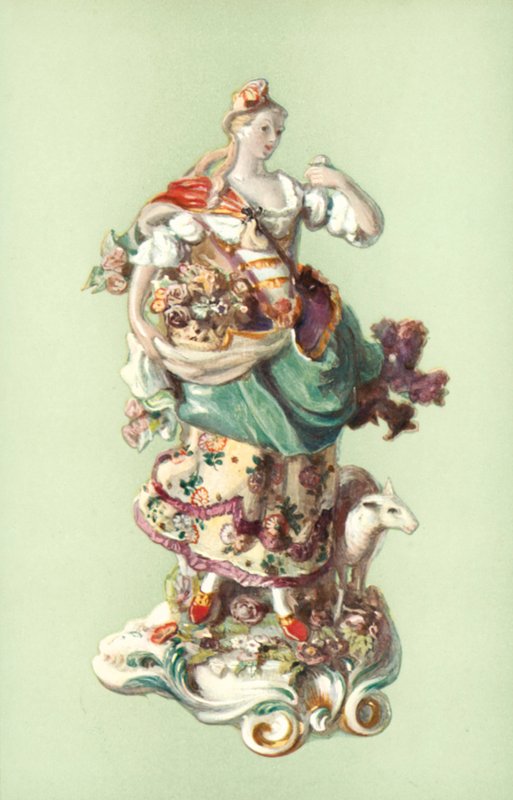 Figura di una Pastorella, Chelsea (litografia a colori) da William Gibb