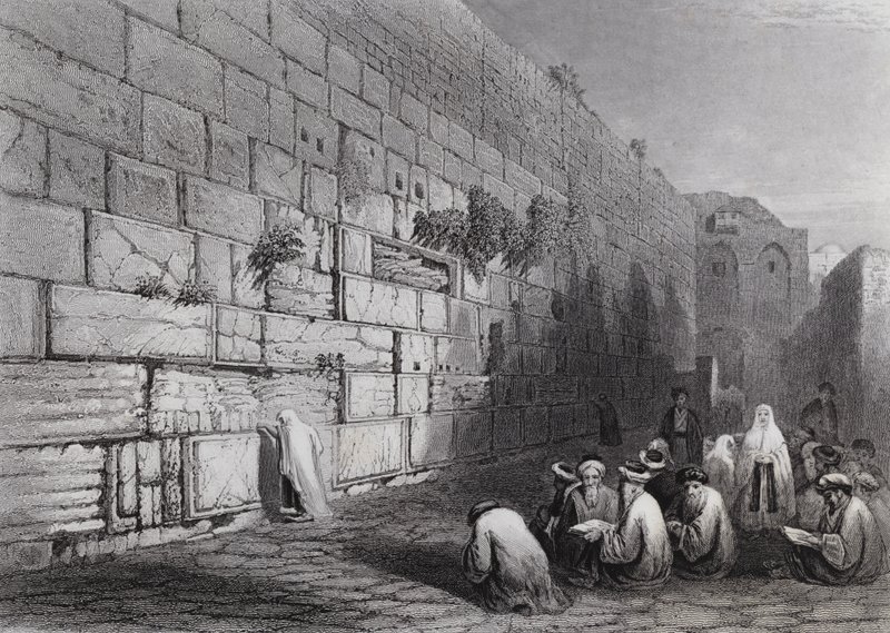 Luogo del pianto degli ebrei, Gerusalemme da William H. Bartlett