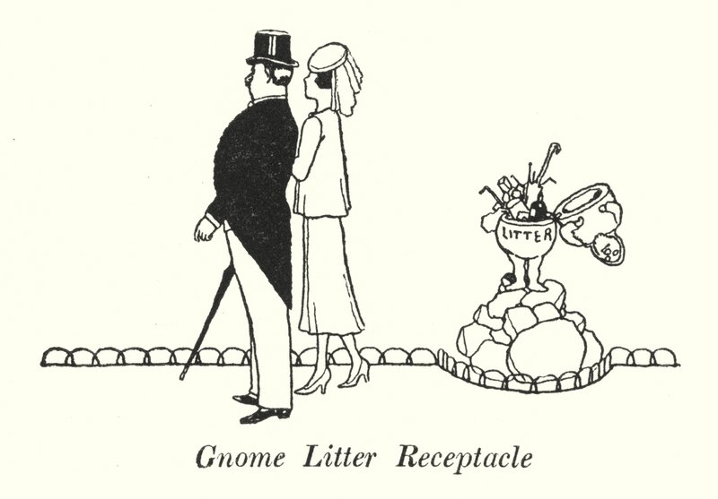 Recipiente per rifiuti da gnomo da William Heath Robinson