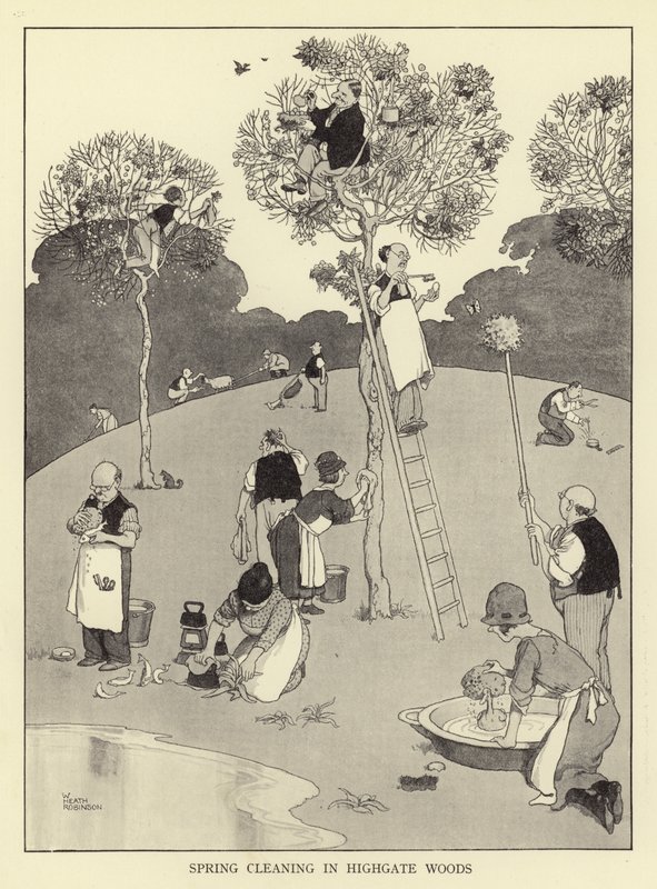 Pulizie di primavera nei boschi di Highgate da William Heath Robinson