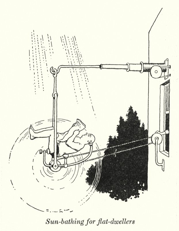Bagno di sole per abitanti di appartamenti da William Heath Robinson