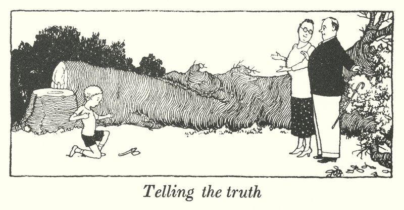 Dire la verità (litografia) da William Heath Robinson