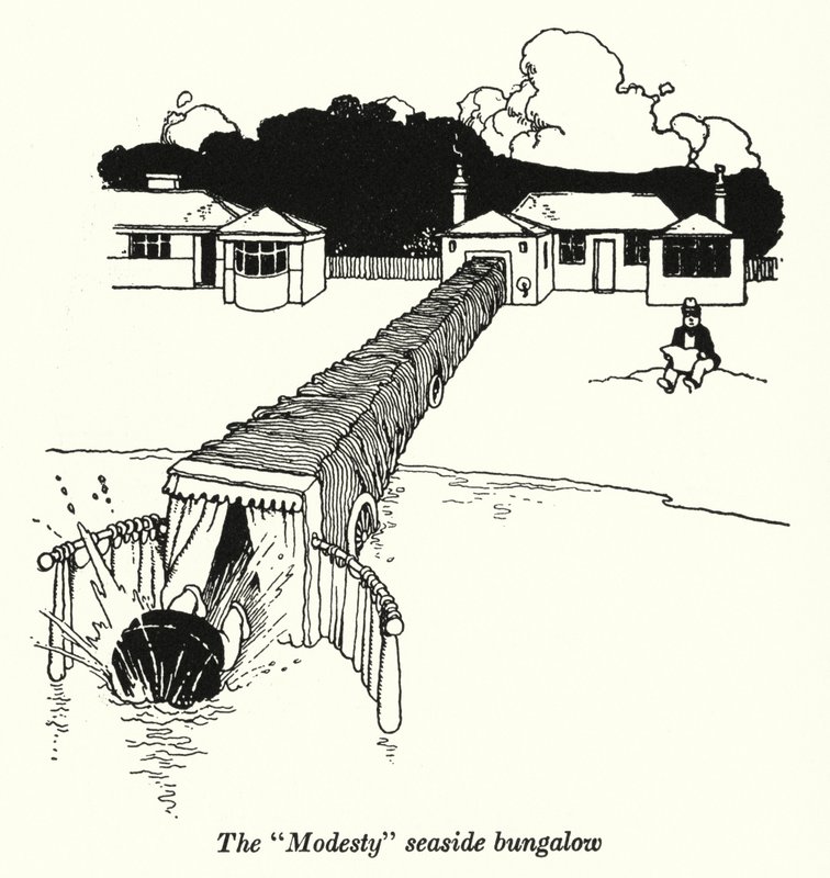 Il bungalow sul mare "Modesty" da William Heath Robinson