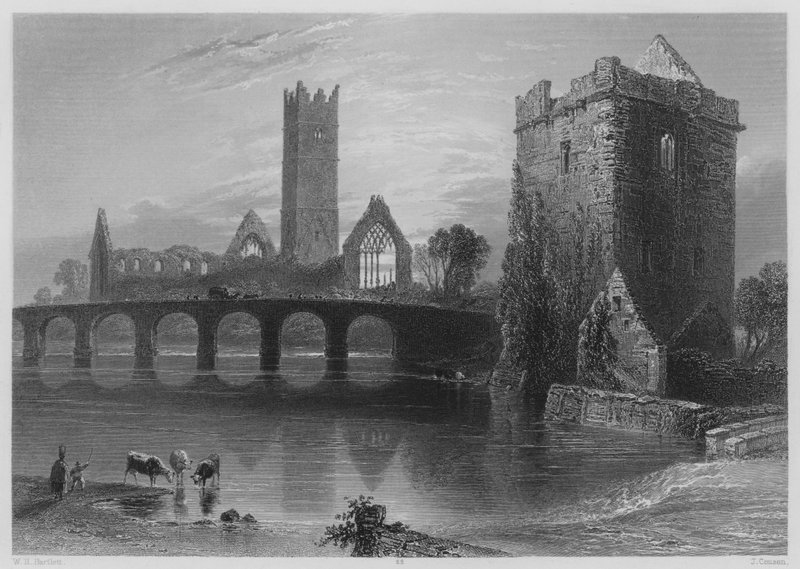 Abbazia di Clare, Galway da William Henry (after) Bartlett