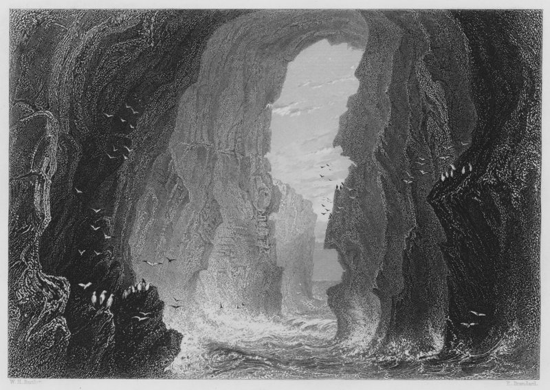 Grotta di Dunkerry, Contea di Antrim da William Henry (after) Bartlett