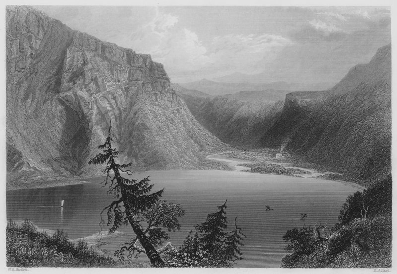 Luggelaw, Contea di Wicklow (incisione) da William Henry (after) Bartlett
