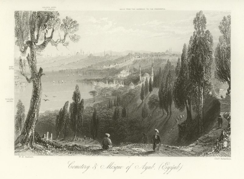 Cimitero e Moschea di Ayub, Costantinopoli da William Henry Bartlett