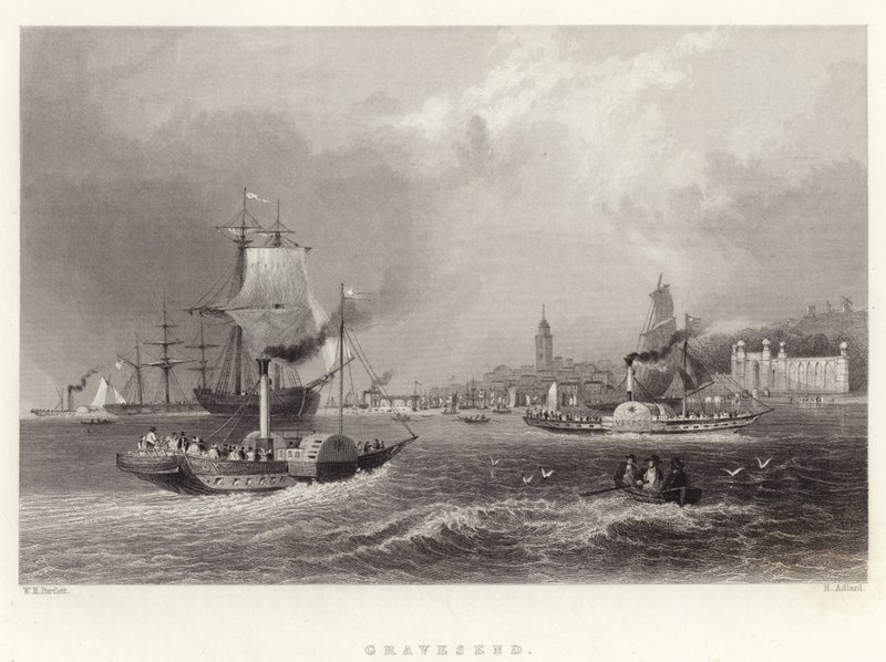 Gravesend da William Henry Bartlett