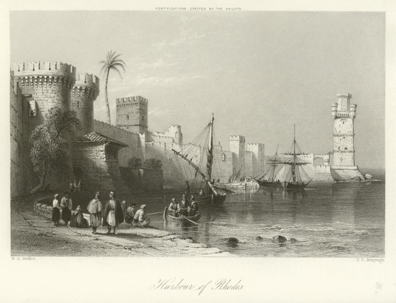 Porto di Rodi da William Henry Bartlett