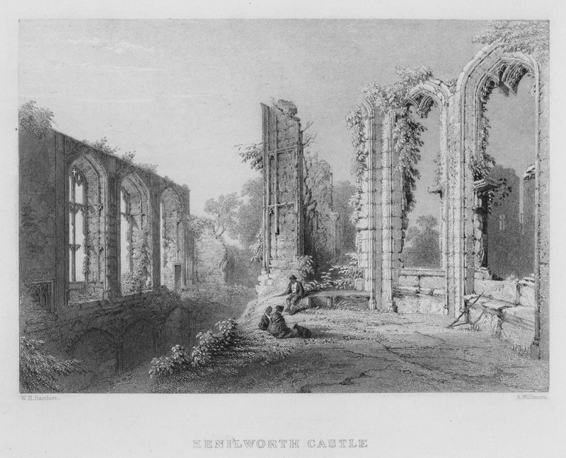 Castello di Kenilworth (incisione) da William Henry Bartlett