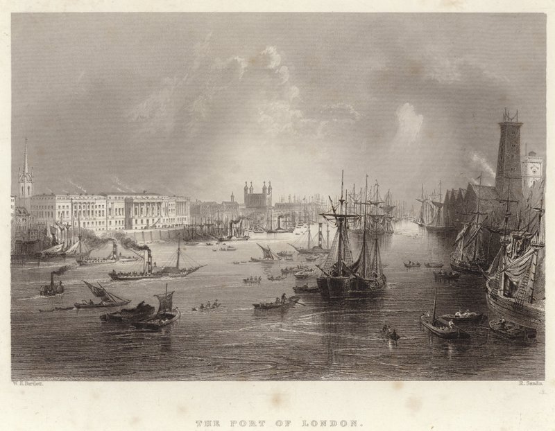 Il porto di Londra da William Henry Bartlett