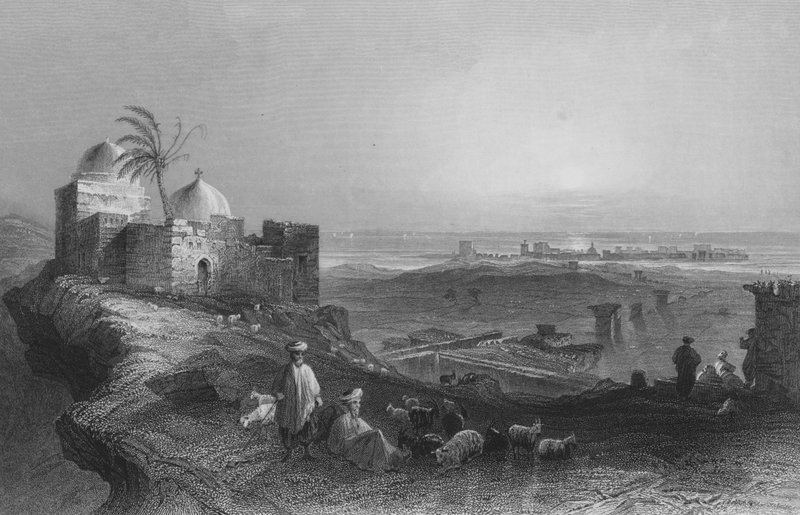Tiro, dalla terraferma da William Henry Bartlett
