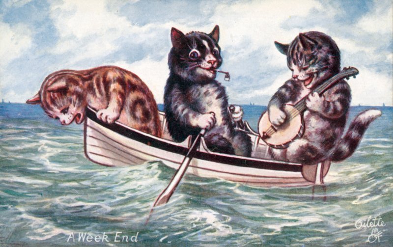Cartolina umoristica di gatti da William Henry Ellam