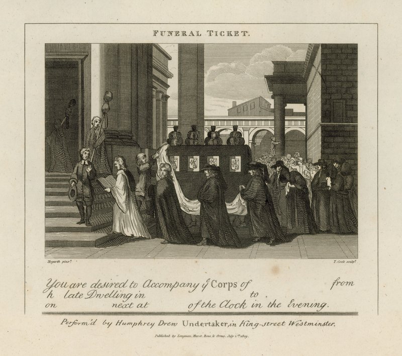 Biglietto funebre da William Hogarth