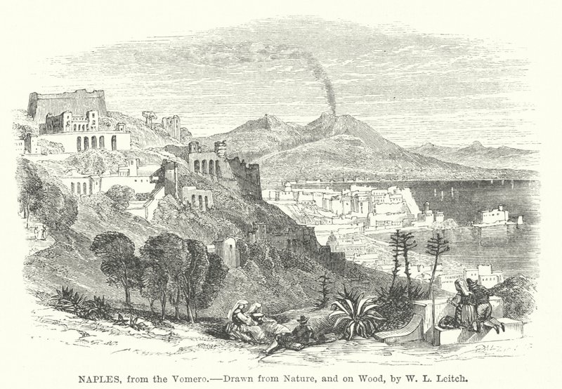 Napoli, dal Vomero (incisione) da William Leighton (after) Leitch