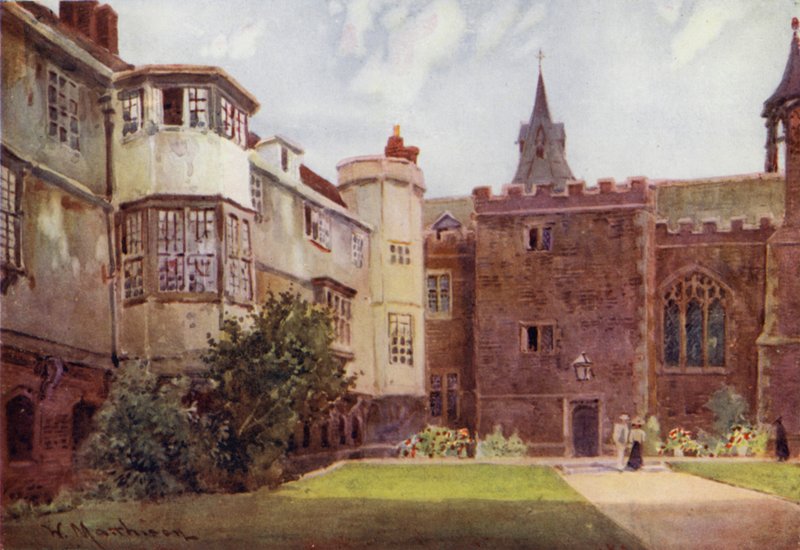 Un vecchio cortile nel Queens College da William Matthison