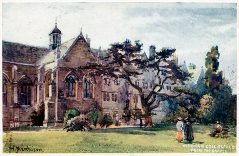 Wadham College dal giardino da William Matthison