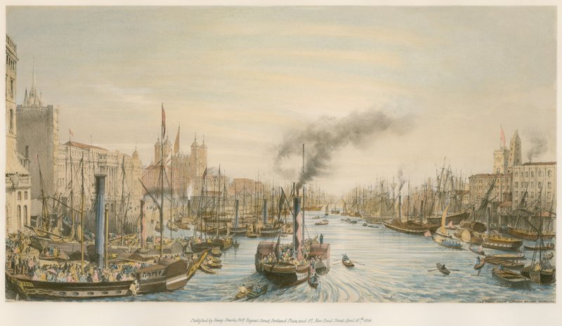 La piscina, dal London Bridge, mattina da William Parrott