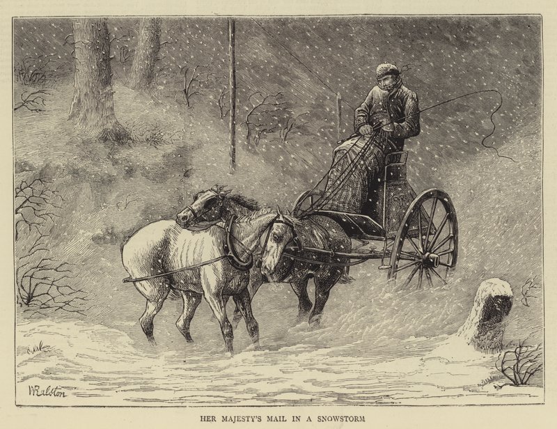 La posta di Sua Maestà in una tempesta di neve da William Ralston
