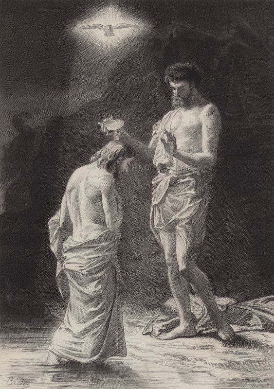 Il battesimo di Cristo da after Albert Robida