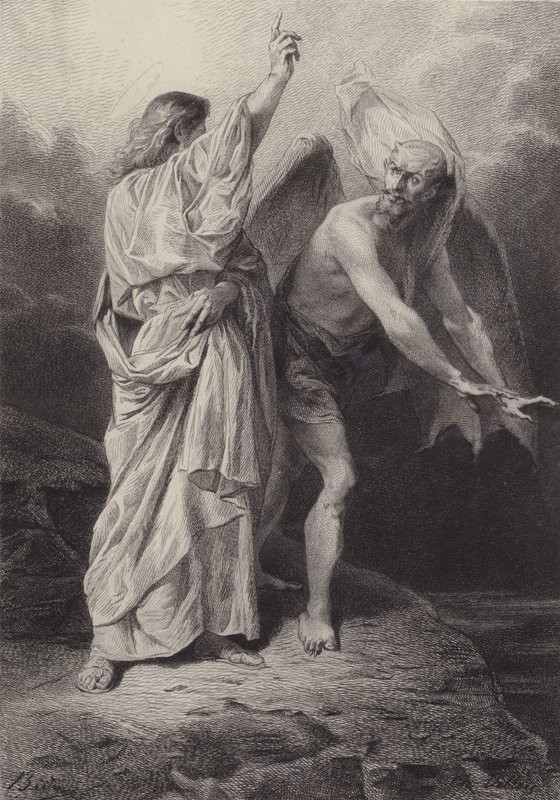 Cristo tentato dal diavolo da after Albert Robida
