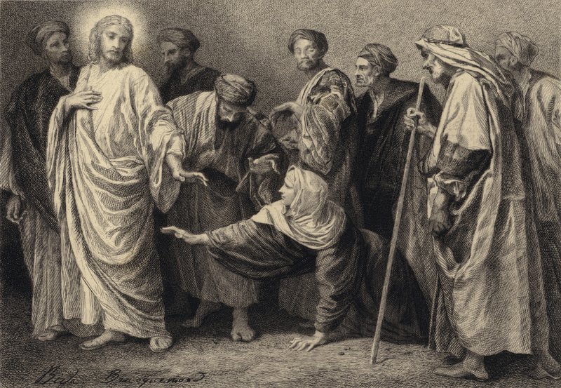 Gesù guarisce una donna da after Albert Robida