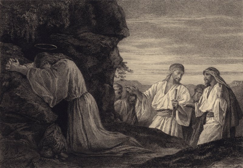 Gesù in preghiera da after Albert Robida