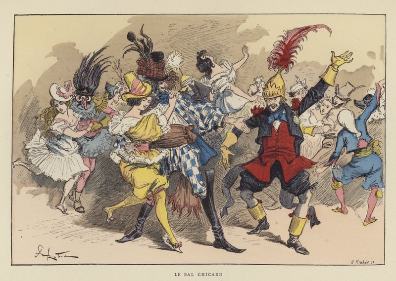Il ballo Chicard da after Albert Robida