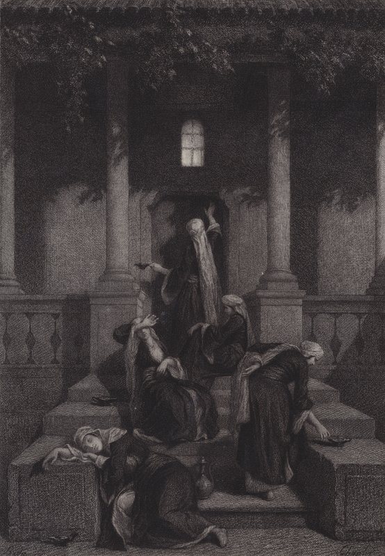 Le vergini sagge e le vergini stolte da after Albert Robida