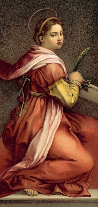 Santa Caterina (cromolitografia) da Andrea del (after) Sarto
