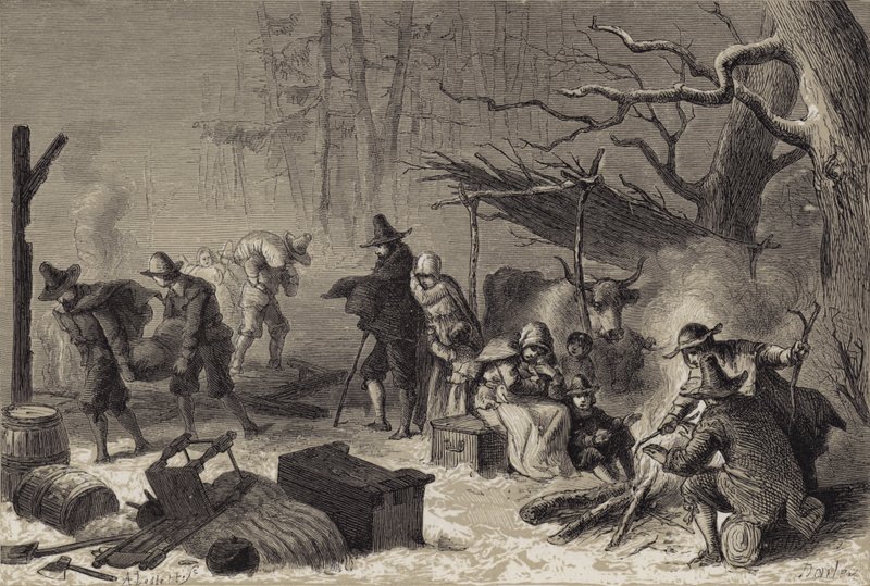 Coloni inglesi in America da after Felix Octavius Carr Darley