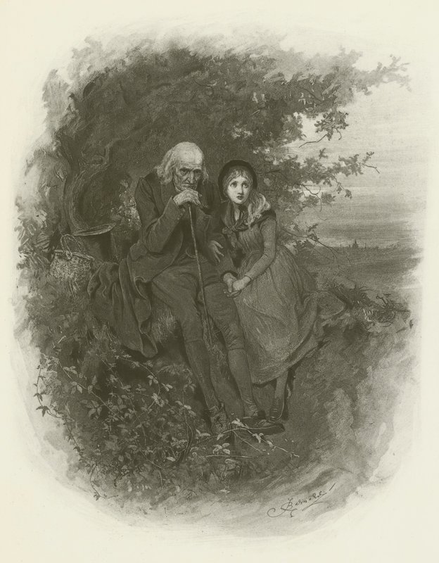 La piccola Nell e suo nonno da after Frederick Barnard