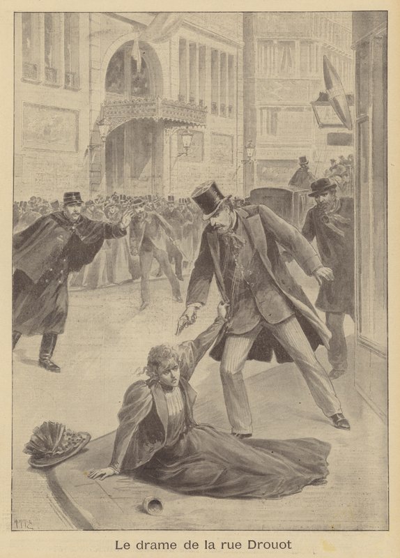 Sparatoria in Rue Drouot, Parigi da after Henri Meyer