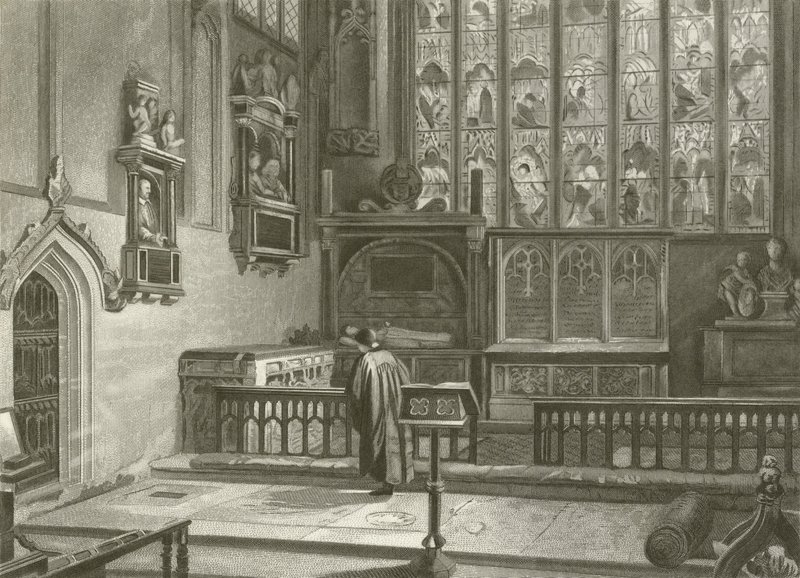 Tomba di Shakespeare, chiesa di Stratford da Henry after Warren
