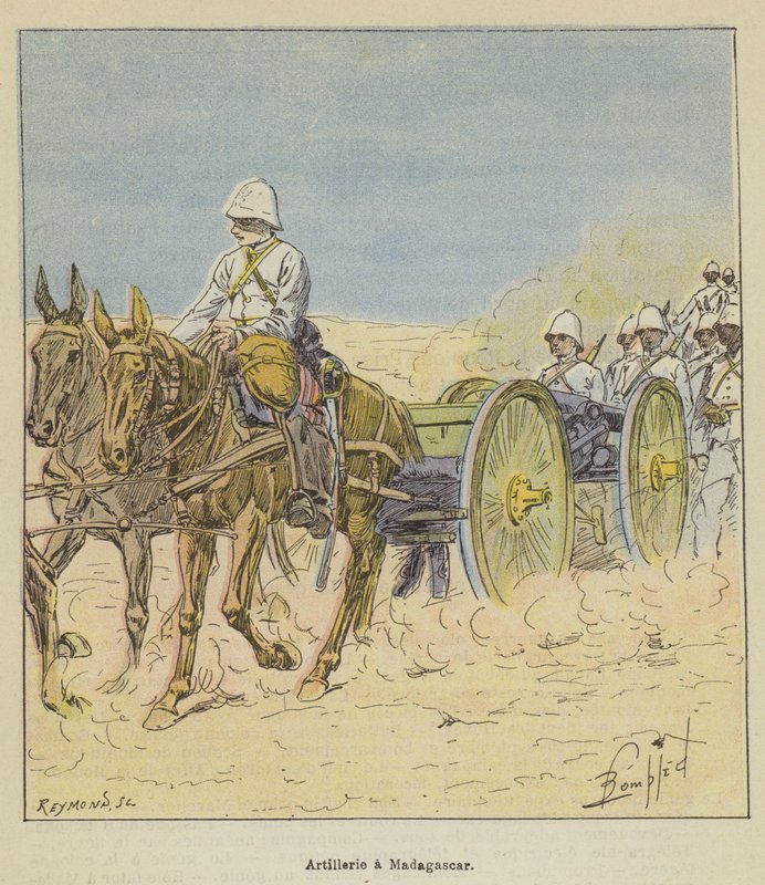 Artiglieria in Madagascar da after Louis Charles Bombled