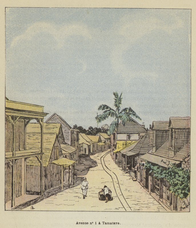 Viale n. 1 a Tamatave da after Louis Charles Bombled
