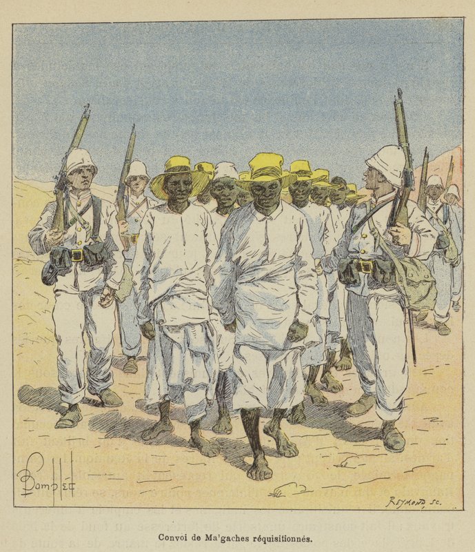 Convoglio di malgasci requisiti da after Louis Charles Bombled