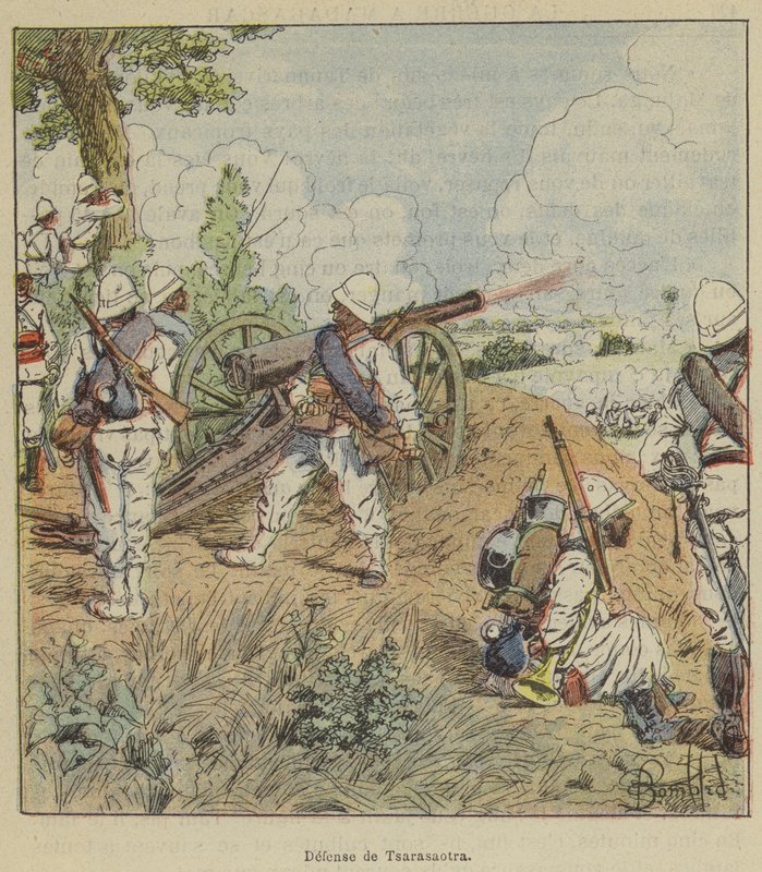 Difesa di Tsarasaotra da after Louis Charles Bombled