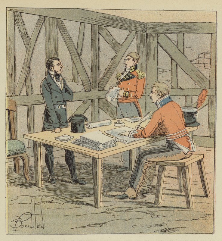 Hudson-Lowe interroga Las-Cases da after Louis Charles Bombled