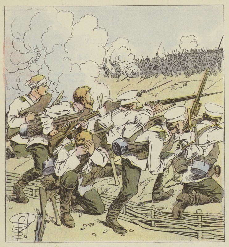 I tiratori siberiani a Vafangou da after Louis Charles Bombled