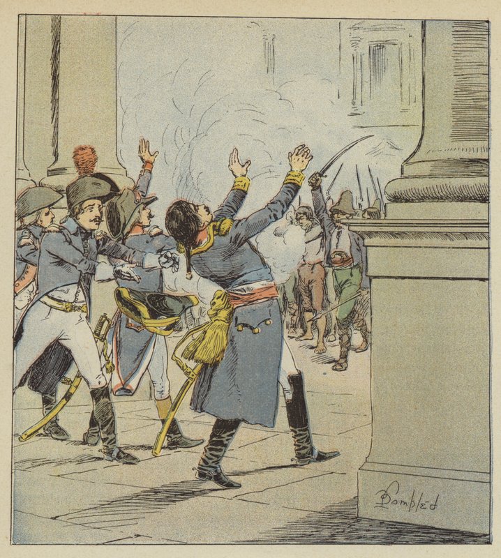 Morte di Duphot da after Louis Charles Bombled