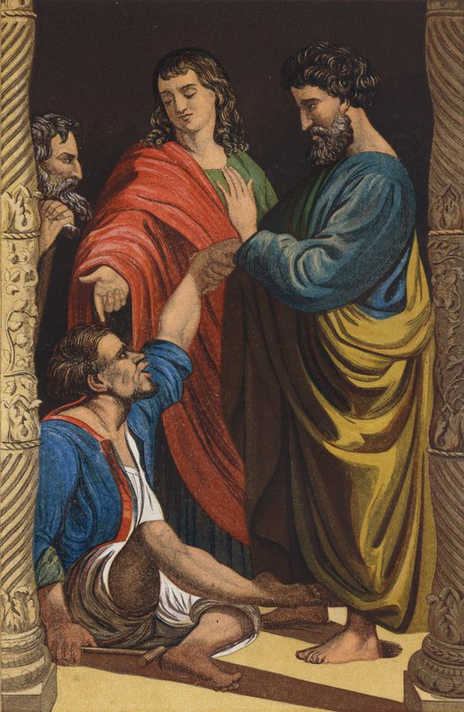 Pietro e Giovanni guariscono il paralitico da after Raphael