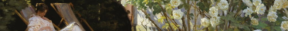 Marie Krøyer seduta sulla sedia a sdraio nel giardino della casa di Mrs Bendsen (Peder Severin Krøyer)